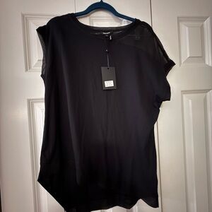 Women's NWT DKNY Black Asymmetrical Top Medium
